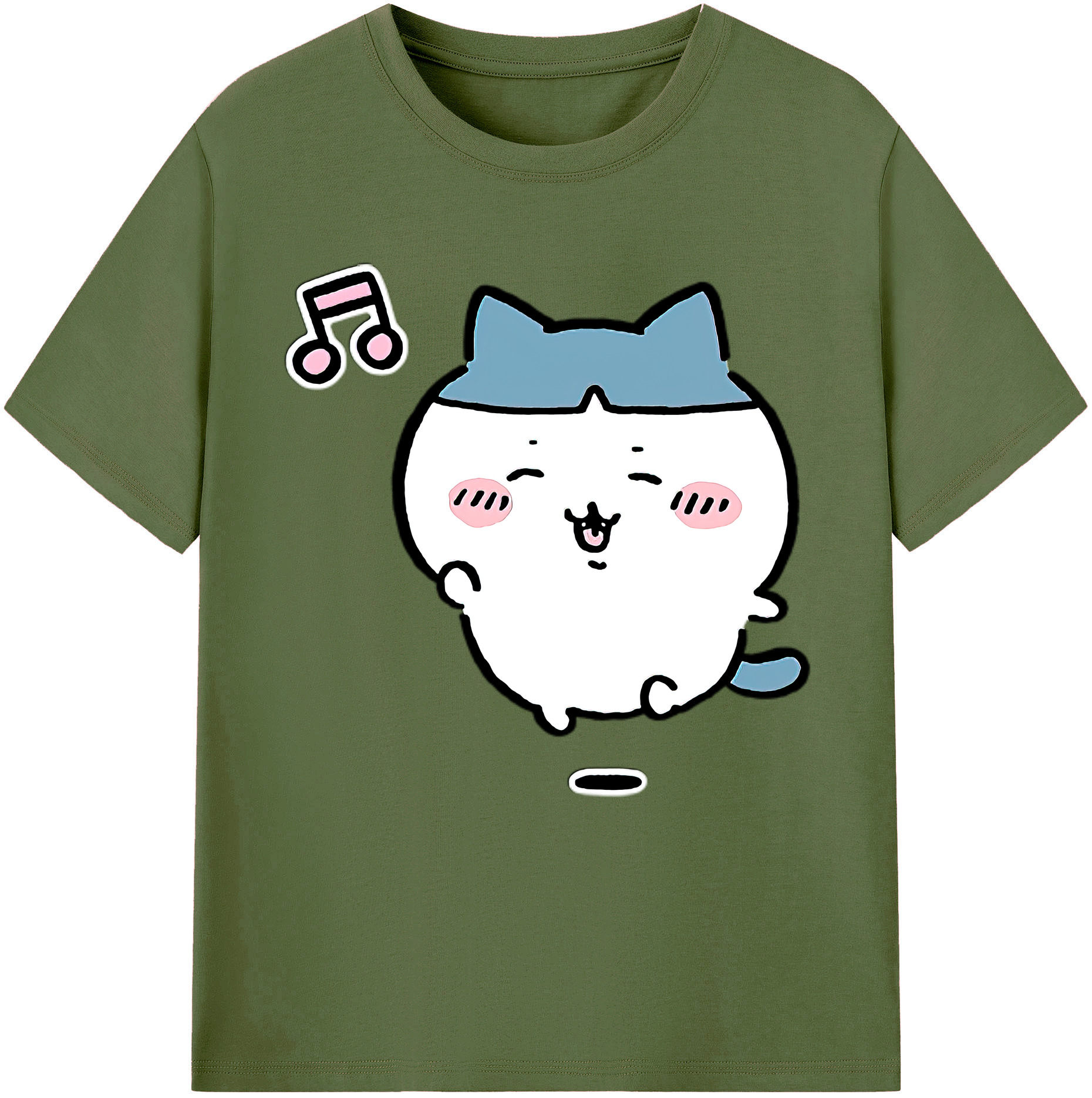 （画像用） ちいかわ ハチワレ Chii-kawa hachiware 綿100％半袖Tシャツ（フロントプリント）